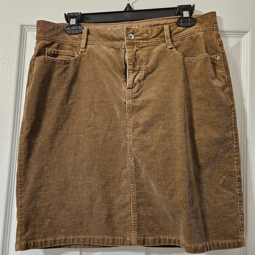 Brown corduroy skirt, Sonoma Sz 8